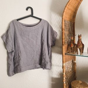 Linen, hand dyed boxy top